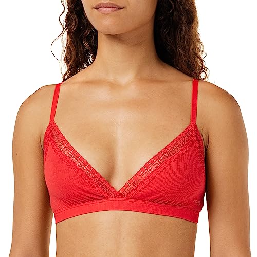 Sloggi Damski GO Ribbed Bralette Top, Campari, M, Campari, M