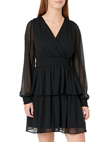 VERO MODA Damska sukienka VMKAYA Fall LS Short Smock WVN Dress, czarna, S