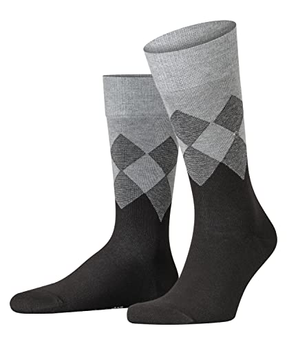Burlington Mężczyźni Skarpety Hampstead M SO Bawełna z wzorem 1 Para, Czarny (Black 3000), 40-46
