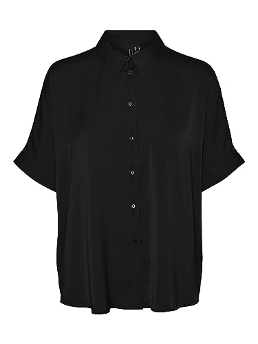VERO MODA VMKATRINE S/S koszula damska Oversized Shirt WVN NOOS, czarny, M