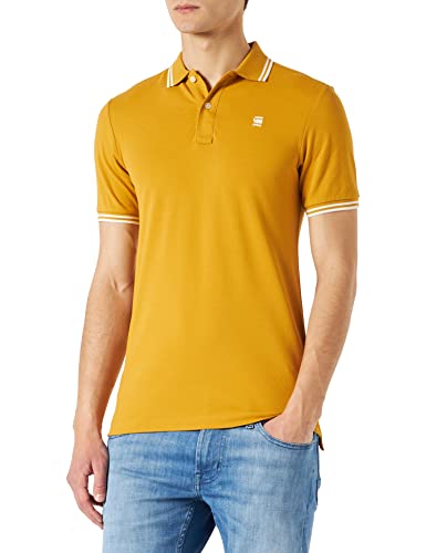G-STAR RAW, Męska koszulka polo Dunda Slim Stripe, Żel (żółty 5864-500), S