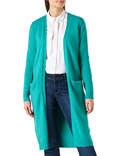 Vila Women's VIRIL Long L/S Knit kardigan-NOOS kurtka dzianinowa, Alhambra/Szczegóły: ciemny melanż, S, Alhambra/Szczegóły: ciemny melanż, S