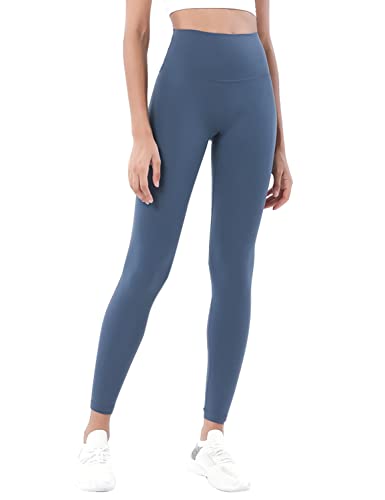 CM-Kid Damskie wysoce elastyczne legginsy z wysokim stanem, bawełniane spodnie do jogi na siłownię, 2# niebieskie, M, 2# niebieski, M
