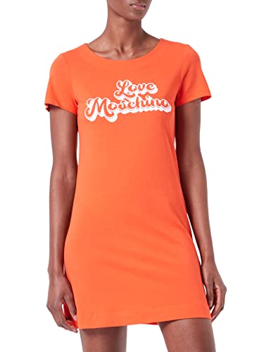 Love Moschino Sukienka damska Jersey z nadrukiem Bubble Print. Sukienka, Red White, 42