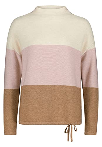 Betty Barclay Damski sweter z delikatnej dzianiny ze stójką, Patch Camel/Rose, 48