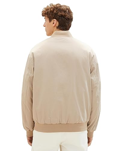 TOM TAILOR Denim Męska kurtka bomberka College z funkcją hydrofobową, 12628-Paving Stone, XL