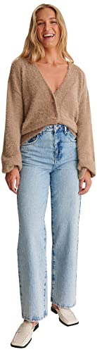 NA-KD Damski sweter z dzianiny oversize, Ciemnobeżowy, XS