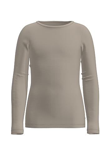 NAME IT Dziewczęca Nkfsuraja XSL Ls Top Noos koszulka z długim rękawem, Czysty kaszmir/wzór: jednolity, 134/140 cm