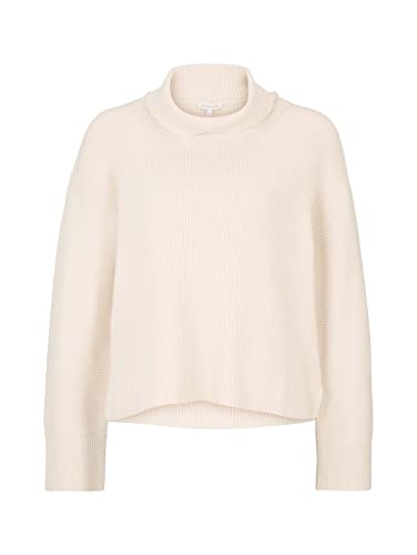 TOM TAILOR Damski Sweter z szerokim golfem 1022179, 27789 - Smooth Light Sand Melange, XL