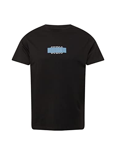 Guess Koszulka męska Ardis Cn SS Tee Shirt, czarny/biały/niebieski dymny, M