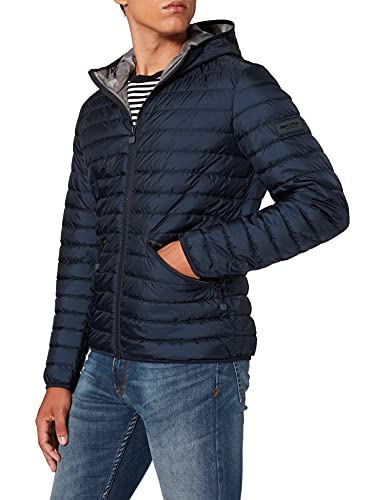 Marc O'Polo Męska 70340, zimowa kurtka męska z kapturem, kurtka z hydrofobową powierzchnią, męska pikowana kurtka z ripstop
