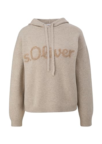 s.Oliver Sales GmbH & Co. KG/s.Oliver Damski sweter z kapturem i nadrukiem logo, brązowy, 42