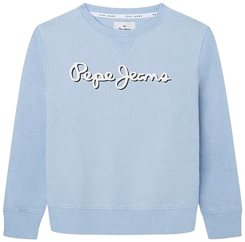 Pepe Jeans Bluza chłopięca Nolan Crew, niebieski (wybielacz niebieski), 16 lat