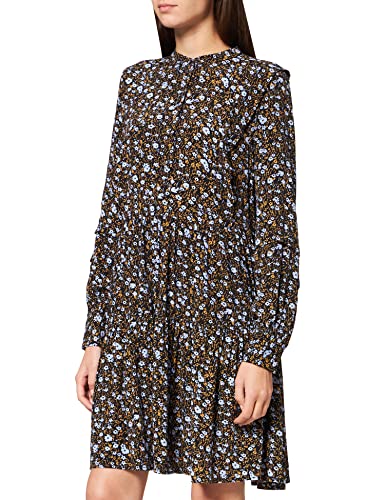 YAS Damska sukienka YASMELLO LS Dress S. Swobodna sukienka, czarna/AOP: Mello Print, L