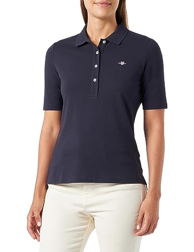 GANT Damska koszulka polo Slim Shield Ss Pique, niebieski (Evening Blue), L