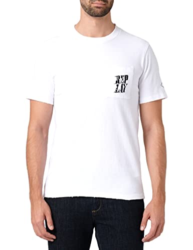 Replay Męski T-shirt M6291, 001 biały, XL