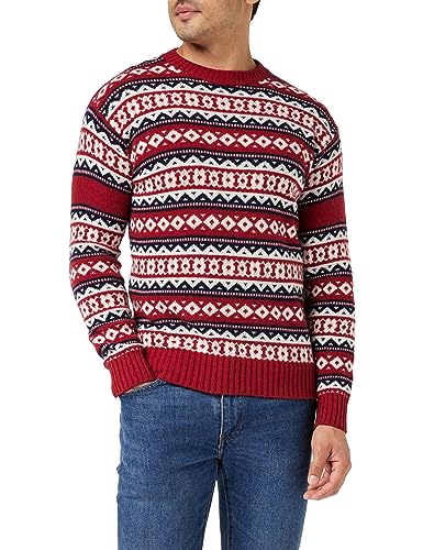 United Colors of Benetton Koszulka męska G/C M/L 1244k102m sweter, wielokolorowy czerwony 7g2, M