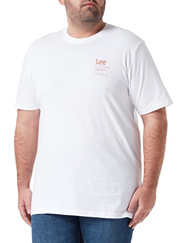 Lee Męski t-shirt z logo SMALL w kolorze jasnej bieli, rozmiar L, Bright White, L