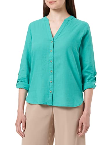 Springfield Koszula Męska, Kołnierz Mao, Lino, Bawełna, Niebieski, 34