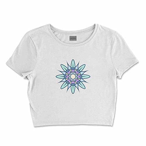 Bona Basics, Koszulka damska z nadrukiem cyfrowym,%100 bawełna, biała, casualowa, topy damskie, rozmiar: L, biały, L Krótki