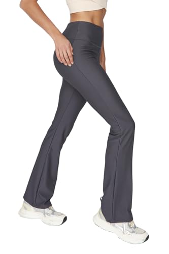 Trendyol Damskie legginsy sportowe z wysokim stanem, antracytowe, XS, Antracyt, X-Small