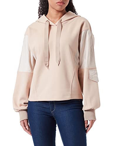 Sisley Bluza damska W/Hood 322WL200C Sweatshirt, beżowa i off white 902, XS