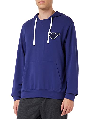 Emporio Armani Sweter męski elastyczny francuski frotte, Patriot Blue, L
