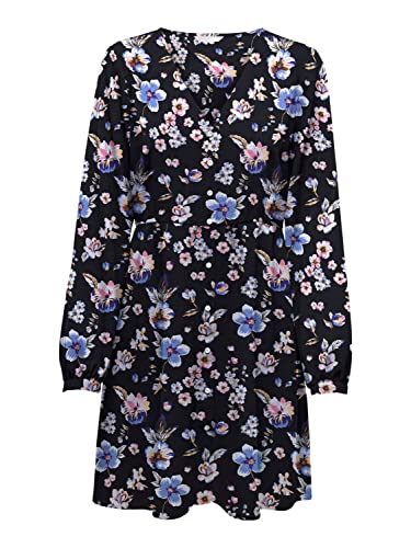 ONLY Women's Onlnova Life L/S THEA Button Dress AOP, sukienka Sky Captain, L, sky captain, L