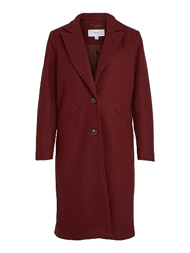 Vila Vivalji Long Coat-Noos Płaszcz wełniany, Fired Brick, 42 damski, Fired Brick, 40