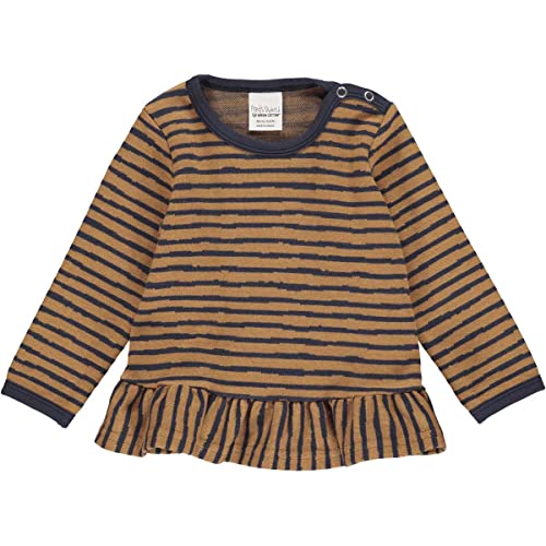 Fred's World by Green Cotton Baby - dziewczęce koszulki i topy w paski Peplum L/S T, niebieski (Night Blue), 80 cm