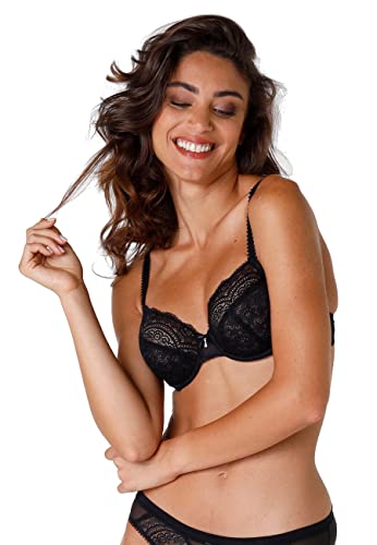 Lovable Damski biustonosz celebryty z fiszbinami, Czarny (Nero), 75D