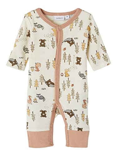 NAME IT Baby Girls NBFWILLU Wool LS Nightsuit PRE XXII śpioszki, Turtledove, 44/50, Turtledove