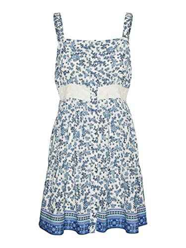 VERO MODA Sukienka damska Vmmilan Sl Short Dress WVN, Dazzling Blue/Aop: mira, L