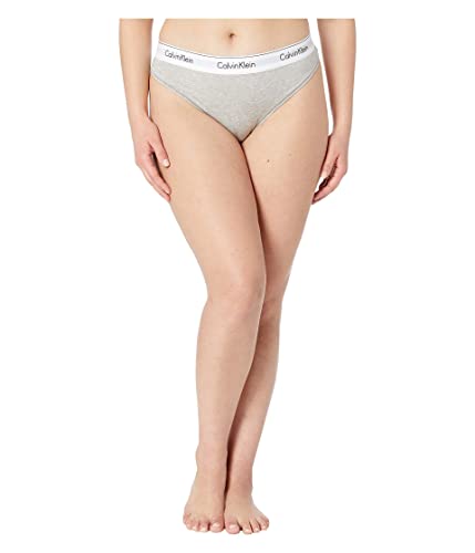 Calvin Klein Damskie nowoczesne bawełniane stringi majtki, wrzos szary, L