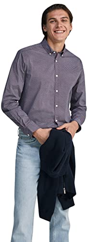 Springfield Koszula męska z długim rękawem, czerwona, regularna, czerwony, XL