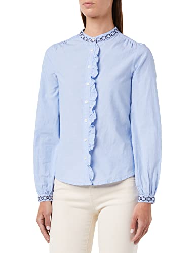 Springfield Damska koszula haftowana Chambray, średni niebieski, 8 (XS), Średnioniebieski, 34