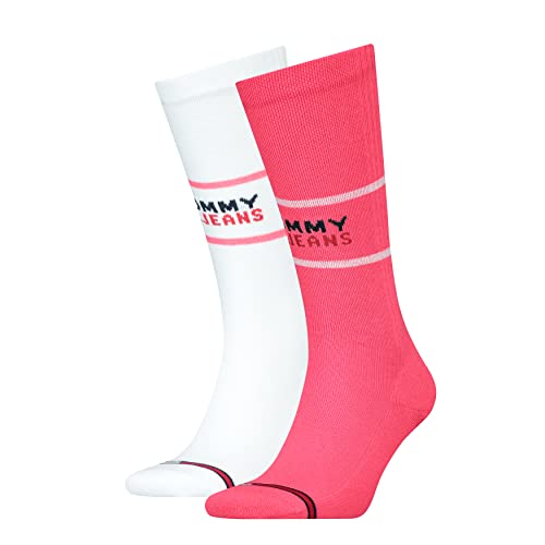 Tommy Hilfiger Unisex TH Uni TJ 2P Crew Sock, różowy, 43/46, Rosa, 43-46 EU