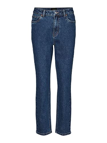 VERO MODA Damskie spodnie dżinsowe VMBRENDA HR Straight ANK GU3135 GA NOOS, Dark Blue Denim, 27/32