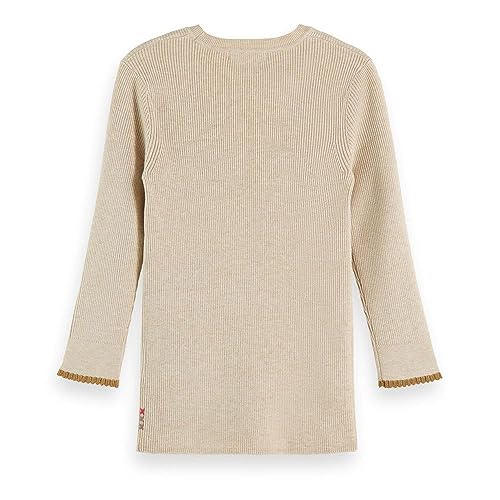Scotch & Soda Damski sweter z guzikami w stylu skinny Rib, Oatmeal Melange 0717, L