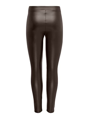 JDY STINE legginsy PU JRS NOOS, czekoladowobrązowy, M