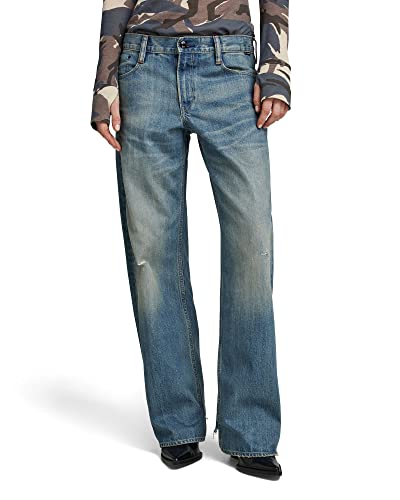 G-STAR RAW Damskie spodnie Judee Loose Jeans Pants, Niebieski (Antique Faded Niagara Destroyed D22889-d315-d886), 24W / 30L