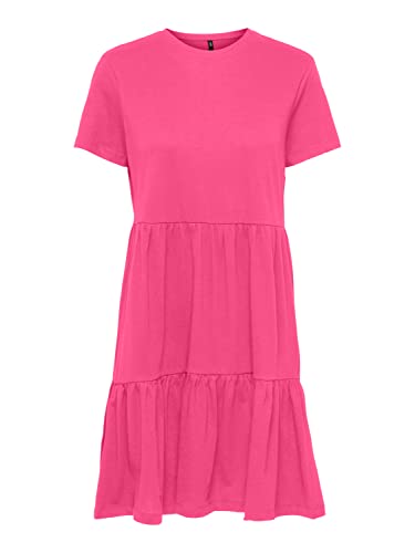 ONLY ONLMAY S/S O-Neck Peplum Dress Box JRS, sukienka Shocking Pink, S, Shocking Pink, S