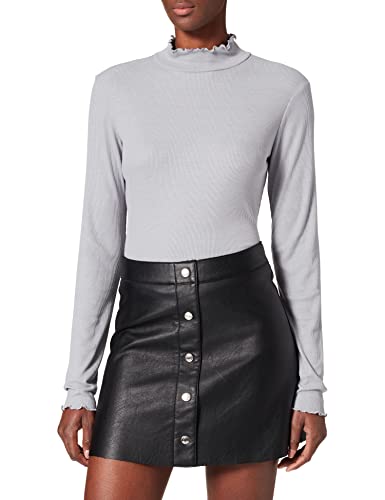 NA-KD Damska koszula Babylock z długim rękawem, szary, XS