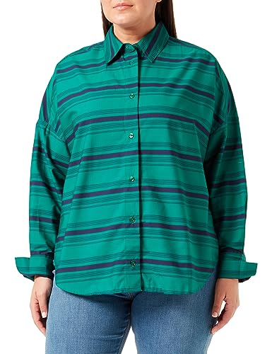 United Colors of Benetton Koszula męska, Zielony Las W Paski Ciemnoniebieski 66k, S