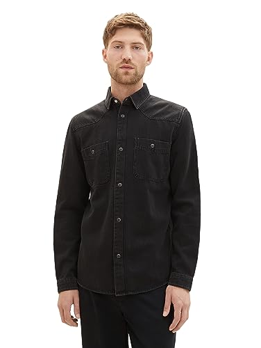 TOM TAILOR koszula męska, 10240 - Black Denim, XXL