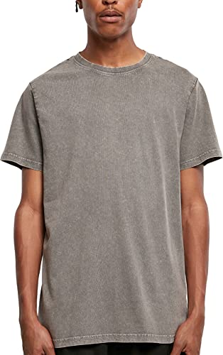 Build Your Brand Męski T-shirt z bawełny z okrągłym dekoltem i okrągłym dekoltem, dostępny w trzech rozmiarach XS-5XL, asfaltowy, M