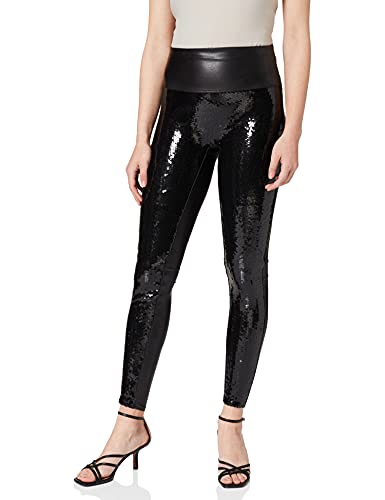 Spanx Legginsy damskie, Czarne cekiny., L