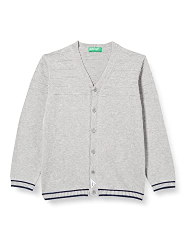 United Colors of Benetton Sweter chłopięcy kardigan, Melange Light Grey 501, 3 Miesiące
