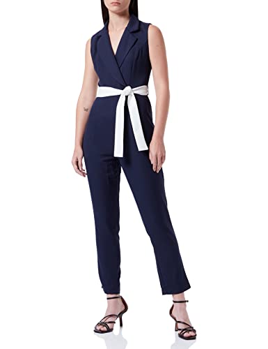 Trendyol z paskiem. Kombinezon damski, granatowy, 36