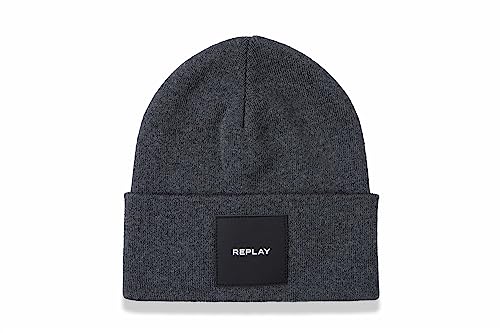 Replay Czapka unisex, 023 DK ASH GREY, jeden rozmiar